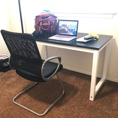 G-PLUS Computer Desk Wood Office Table, Modern PC Laptop Notebook Study Writing Table for Home Office Workstation (55.1'', Black Color)
