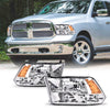 G-PLUS Headlights Assembly Fit Dodge Ram 1500 2500 3500 09-10/Fit Ram 1500 2500 3500 4500 5500 2011-2018 Headlamps Pair Clear Lens Chrome Housing Amber Reflector,faros delanteros