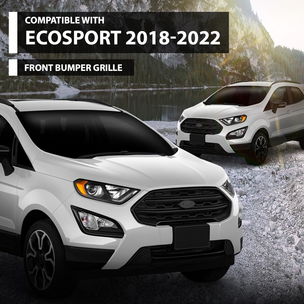 G-PLUS Bumper Grille, Compatible with Ford Ecosport 2018-2022, GN1Z-17B968-AB, GN1Z17B968AB, FO1200633