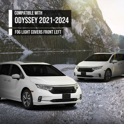 G-PLUS Fog Light Covers Front Driver Left Side Compatible with Honda Odyssey (submodel: Elite, Touring) 2021 2022 2023 2024 71107THRA60, HO1038162 Black