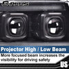 G-PLUS LED Tube Dual Projector Headlights, Compatible with 2007-2014 Chevy Tahoe/Suburban Bumper Headlamps Assembly, Clear Lens Black Housing Clear Reflector,faros delanteros
