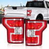 G-PLUS Tail Lights Compatible with Ford F150 2018 2019 2020,Rear Lamp w/o Bulbs & Wiring Harness Red Lens Chrome Housing Luces Traseras Left &Right Rear Brake Lamps Assembly