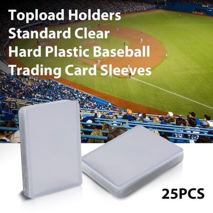 G-PLUS 25PCS 3"X4" Top Loads Card Sleeves, Hard Plastic Baseball Card Protectors,Sportcards Football Game Cards Card Holder, Clear Collecting Trading Card Sleeves 1.5MM