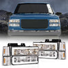 G-PLUS Headlights Compatible with GMC/Chevy Headlamps Left & Right Clear Lens Chrome Housing Amber Reflector