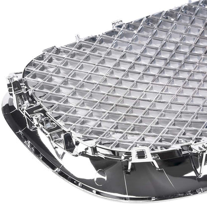 Chrome Silver Front Upper Grille Front Center Grill Assembly Compatible For Jaguar XF XFR 2012-2015