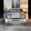 G-PLUS LED DRL Tube Projector Headlights W/o Bulbs Fit Chevy Silverado 1500 2007-2013/Fit Silverado 2500 HD 3500 HD 2007-2014 Clear Lens Black Housing Amber Reflector Bumper Headlamps