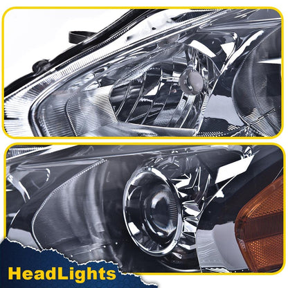 G-PLUS Headlights Compatible With 2013 2014 2015 Nissan Altima 4-Door Sedan Factory Style Automotive Halogen Model Headlamps (Smoky Lens Chrome Housing Amber Reflector),faros delanteros