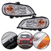 G-PLUS Headlights Assembly Compatible With 05-12 Freightliner M2 Models Headlights Clear Lens Chrome Housing Amber Reflector (Driver+Passenger Side(Left+Right)) Bumper Headlamps,faros delanteros