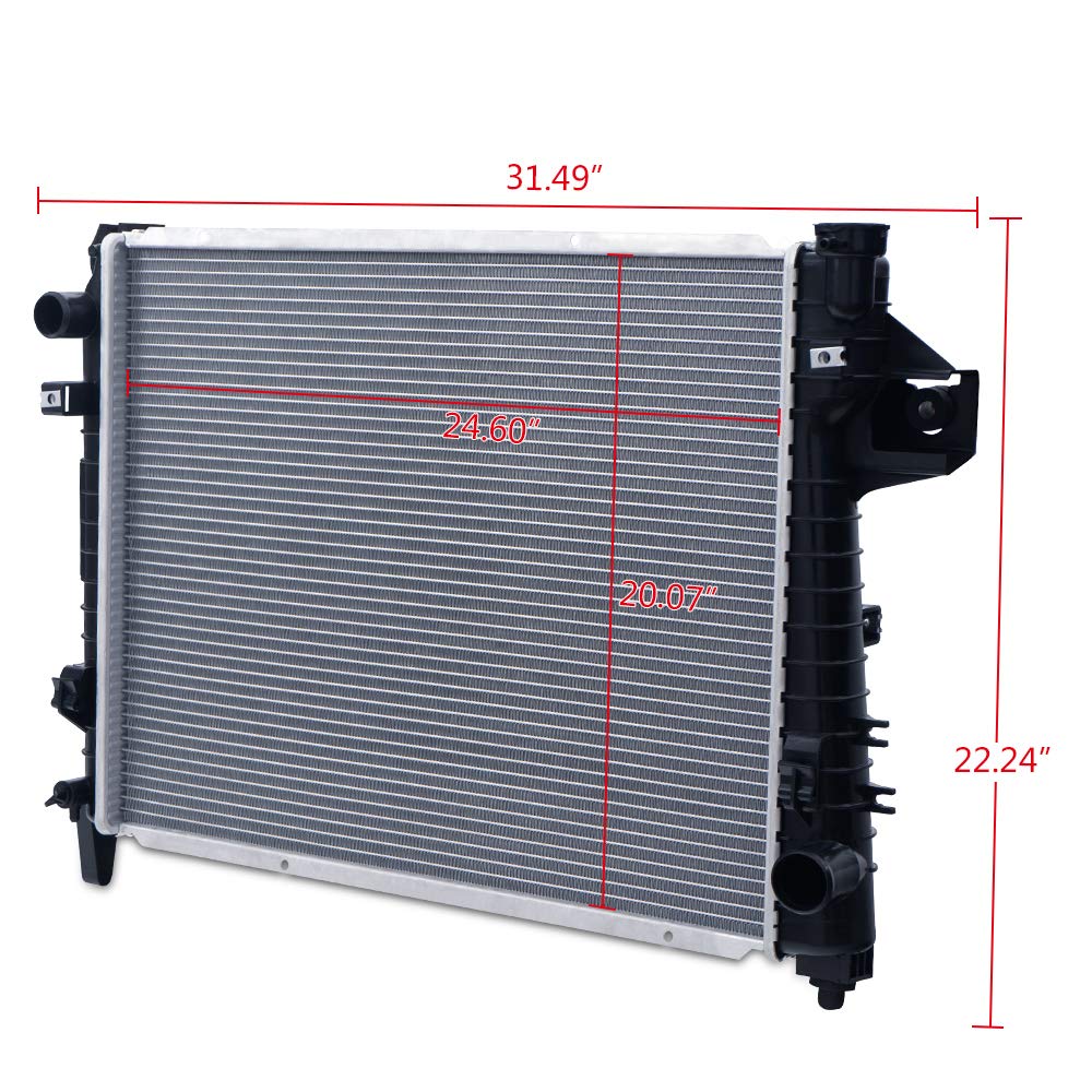 New Radiator Compatible for Dodge Ram 3500 2500 1500 ST SLT 3.7 V6 4.7 5.7 5.9L V8 2002-2008 Aluminum