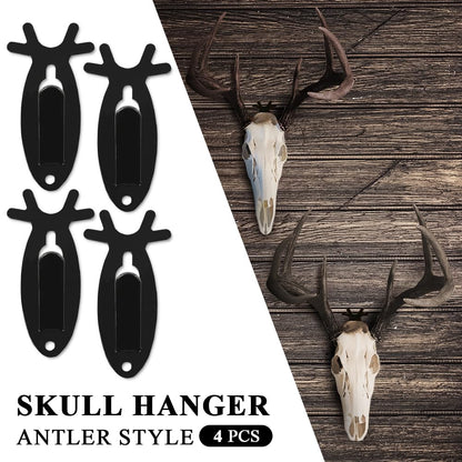 G-PLUS Wall Hanger Hook European Antler Style Wall Mount Bracket for Hanging Mounting Elk Deer Antelope Living Room Bedroom Home Decor 4PCS Black