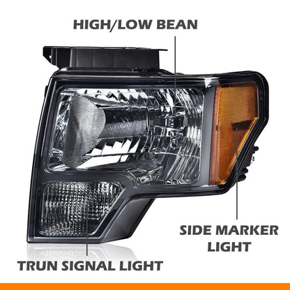 G-PLUS Tail Lights & Headlights Assembly Compatible with 2009-2014 Ford F150 Brake Tail Lamps & Headlamps