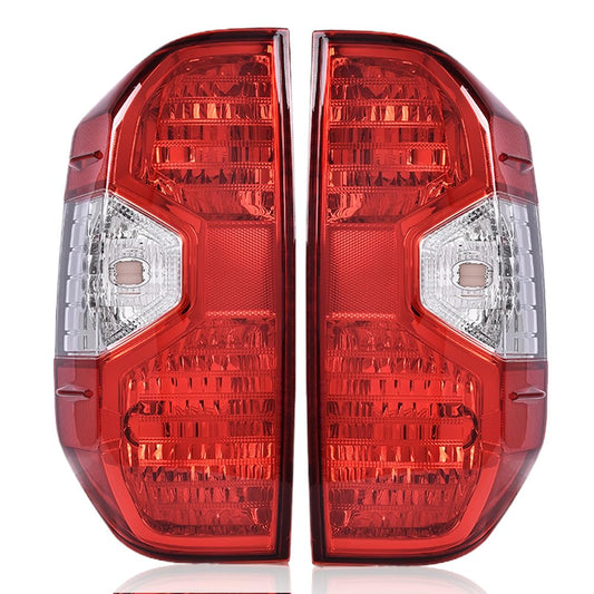 G-PLUS Tail Lights Assembly Compatible with Toyota Tundra 2014 2015 2016 2017 2018 2019 2020 2021 Left & Right Brake Tail Lamps, Red Lens Chrome Housing, 815500C100