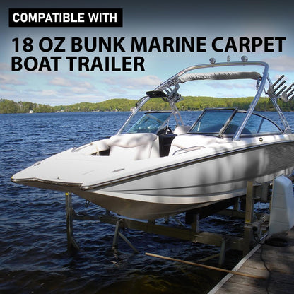 G-PLUS 12" x 50' Outdoor Ribbed Marine Carpet, Boat Trailer Bunk Carpet, Fit Boat Trailer Bunks Runner Docks Black