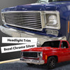 G-PLUS Headlight Trim Bezel Headlight Door Chrome Silver Compatible with Chevy Blazer GMC Jimmy 1973-1978 GM2513134, GM2512134, 376628, 376627 Driver & Passenger Pair