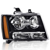 G-PLUS Headlights Assembly Fit Chevy Tahoe Subarban Avalanche 2007-2014 Right Passenger Side Bumper Corner Headlamp Clear Lens Black Housing Amber Reflector Bumper Headlamps,faros delanteros