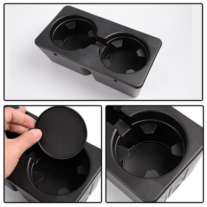 G-PLUS Floor Mounted Console Dual Cup Holder Insert Compatible with Silverado 2007-2013 /Sierra / 2007-2014 Suburban/Yukon/Tahoe Center Console Beverage Drink Insert Replacement 19154712