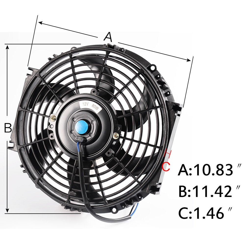 Performance All Aluminum Radiator Compatible For Ford Thunderbird 1964 1965 1966 + 10" Radiator Cooling Fan
