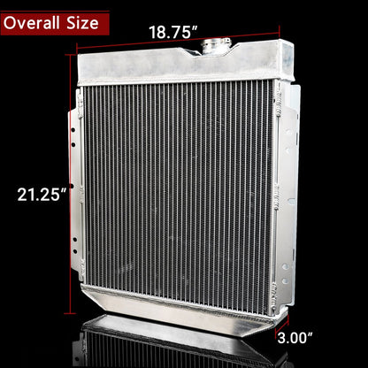 62mm Aluminum Radiator Compatible For FORD MUSTANG/SHELBY V8 L6 MT/AT 64-66 +1 * 16" Fan
