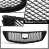 G-PLUS Front Bumper Hood Grille Grill Mesh Compatible with Cadillac CT5 2020-2024 84517549, 84613162, 84934970 Gloss Black