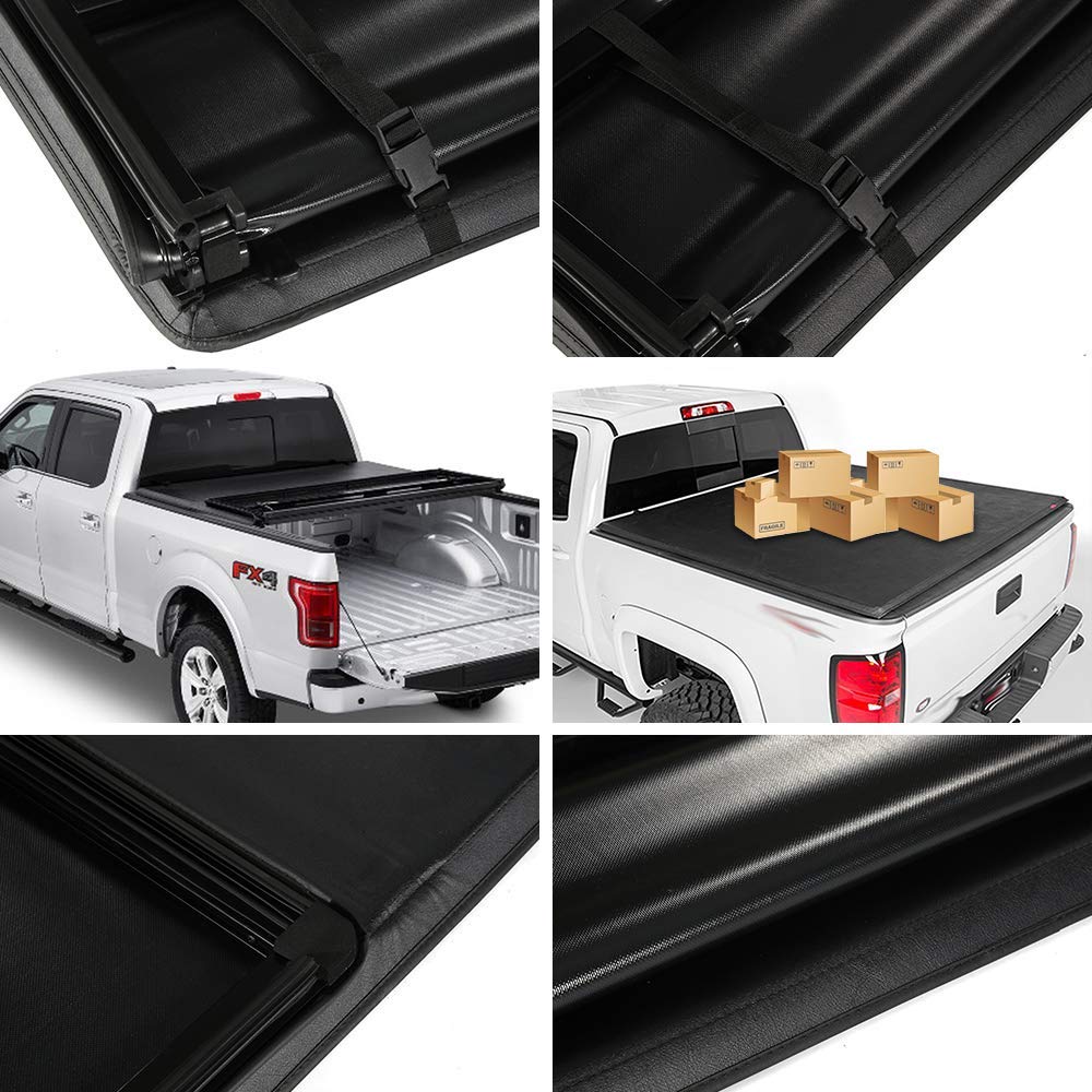 G-PLUS T3 Tri-Fold Truck Tonneau Cover Compatible with Nissan Titan 2004-2015 | Fleetside 5.5' Bed | Compatible with Models with or Without The Utili-Track System