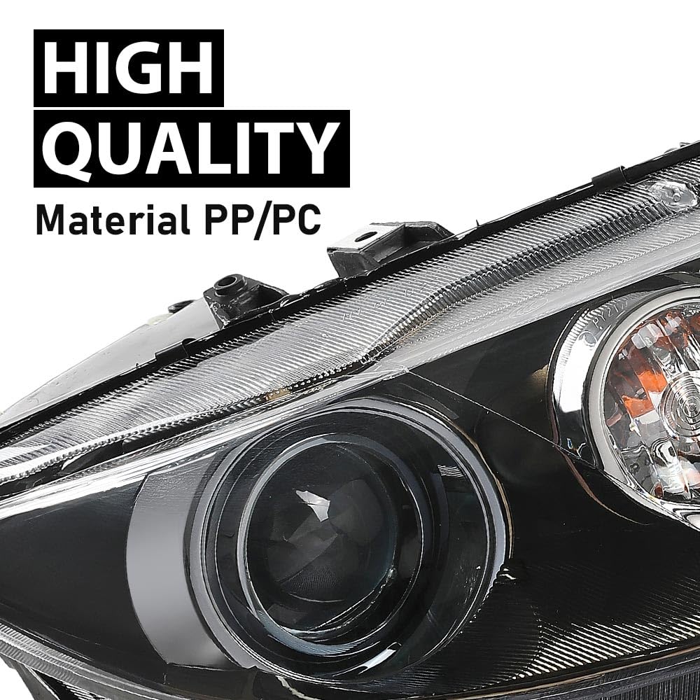 G-PLUS Headlight Headlamp Right Side Compatible with 2006-2007 Mazda 6 Mazdaspeed,Fit 2006-2008 Mazda 6 (submodel: i, S,GS, GT)