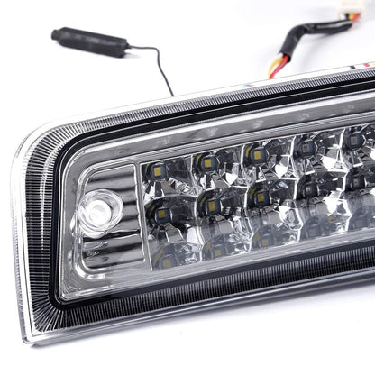 G-PLUS LED 3rd Third Brake Light Compatible with Dodge Ram 1500 2009-2017,Compatible with Dodge Ram 2500 3500 2010-2017 High Mount Dual Row Stop Cargo Lamps Clear Lens Chrome Housing