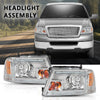 G-PLUS LED DRL Headlights Fit Ford F150 2004-2008, Fit Lincoln Mark LT 2006-2008(NOT Fit 2004 F150 Heritage/Flareside Beds),Pair Headlamps Clear Lens Chrome Housing Amber Reflector,faros delanteros