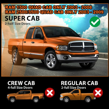 G-PLUS in-Channel Side Window Vent Visor Deflectors Rain Guards Compatible with Dodge Ram 1500 Quad Cab Only 2002-2008(Will Not Fit Crew CAB) Impact-Resistant PC 4 PCS Smoky