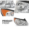 G-PLUS Headlights Assembly,Compatible with Hyundai Elantra 2007-2010 Bumper Headlamps w/o Bulb,Left & Right faros delanteros Clear Lens Chrome Housing Amber Reflector