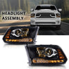 G-PLUS LED Projector Headlights Assembly Fit 2009-2012 Dodge Ram 1500 2500 3500,Front Headlamps Left& Right,Headlight Clear Lens Black Housing Amber Reflector,faros delanteros