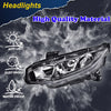 G-PLUS Headlights Assembly, Compatible with 2016 2017 2018 2019 2020 2021 Honda Civic Left bumper Headlamp, Clear lens Chrome Housing Clear Reflector