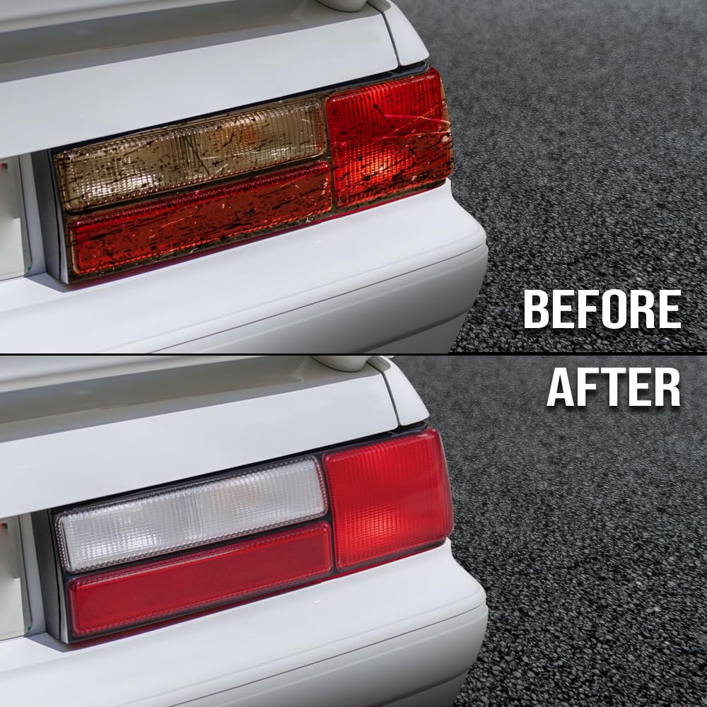 G-PLUS Taillight Lens Red Passenger Side Right Rear Compatible with Ford Mustang 1987-1993 FO2801168, E7ZZ13404A