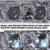 G-PLUS LED Tube Dual Projector Headlights Assembly, Fit for 2009-2014 Ford F150(Only Fit LED) Bumper Headlamps Smoky Lens Chrome Housing Amber Reflector,faros delanteros