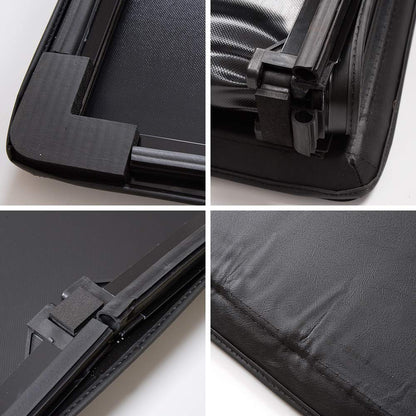 G-PLUS Four-fold 8FT Bed Vinyl Soft Truck Bed Tonneau Cover Black Compatible with 1999-2017 Ford F250/F350 Super Duty
