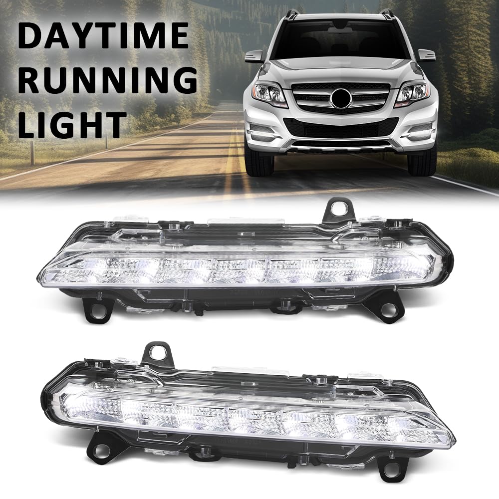 G-PLUS LED Pair Fog Lights DRL Daytime Running Lamps, Compatible with W204 X204 W216 W218 W221 W251 2008-2014, LH Driver & RH Right Side 2PCS, 2218201756, 2218201856