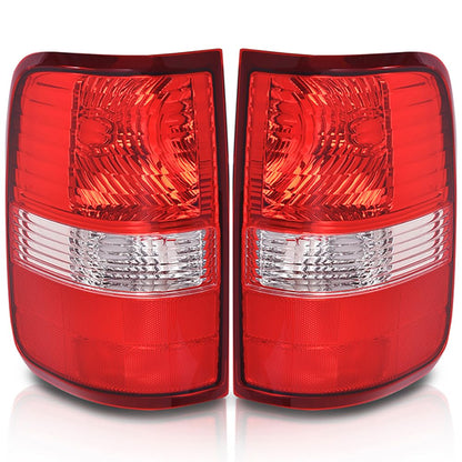 G-PLUS Tail Lights Lamp w/o Bulbs Compatible with Ford F150 King Ranch, Lariat, XL 2004 2005 2006 Left & Right luces traseras faros traseros Red 5L3Z13404CA, 6L3Z13404BA Rear Brake Lamps Assembly