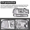 G-PLUS LED Headlights Assembly,Fit 1999-2007 GMC Sierra 1500HD 2500HD 3500,Fit 1999-2006 GMC Yukon XL 1500 2500,Left & Right Headlamps Clear Lens Chrome Housing Clear Reflector,faros delanteros