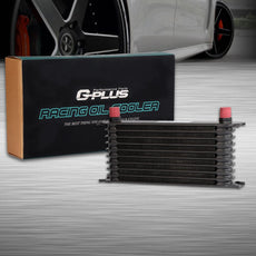 G-PLUS 10 Row Oil Cooler for Universal AN10-10AN Aluminum Black
