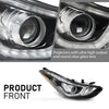 G-PLUS Headlight DRL LED Projector Right Passenger Compatible with Hyundai Elantra 2014-2016 Clear Lens Black Housing Amber Reflector Bumper Headlamps,faros delanteros