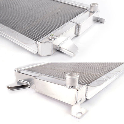 2-Row Core Full Aluminum Racing Radiator Stop Leak Compatible For FORD F-150/F-250/F150/F SUPER DUTY V8 1985-1996 Silver