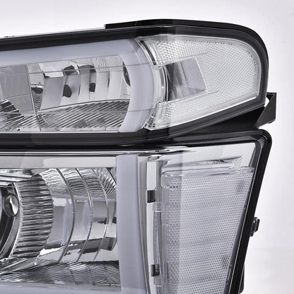 G-PLUS LED DRL Headlights, Fit Chevy Colorado/GMC Canyon 2004-2012,Fit Isuzu i-280 i-350 2006/i-290 i-370 2007-2008 Headlamps, Smoky Lens Chrome Housing Clear Reflector,faros delanteros Assembly