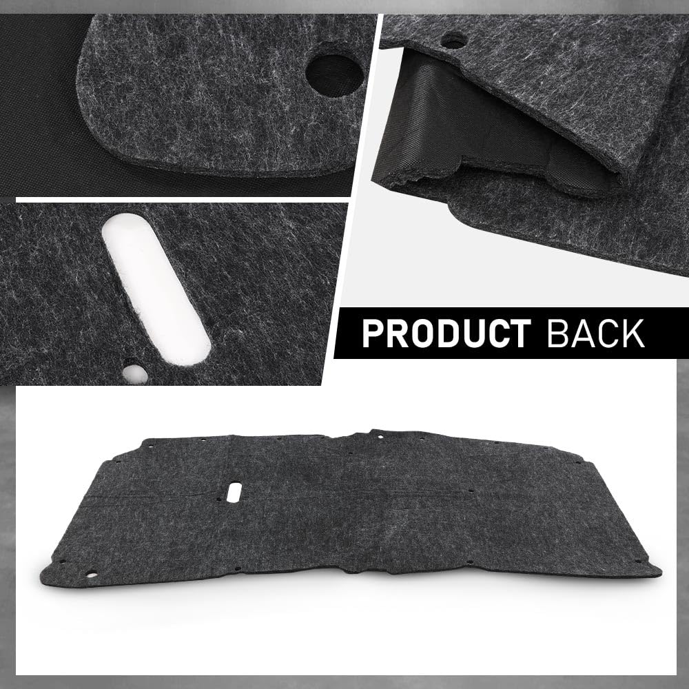 G-PLUS Hood Insulation Pad Heat Shield w/Clips Compatible with Ford F250 F350 F450 Super Duty 1999-2007/Fit Ford Excursion 2000-2007 Black Heat Blanket