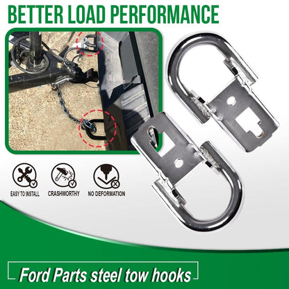 G-PLUS Tow Hook Parts Set Compatible with 2009-2021 F150 with Hardware Front Kit Pair (Silver)