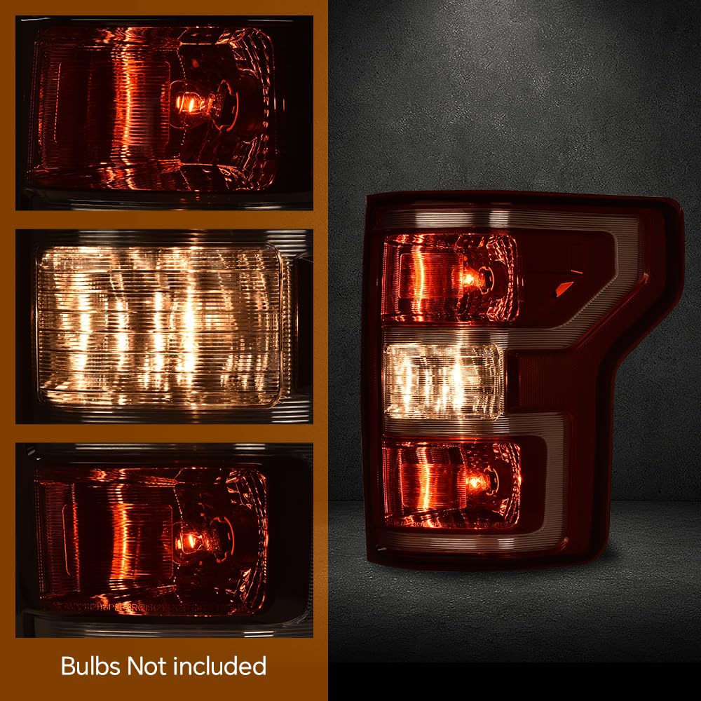 G-PLUS Right Tail Light Compatible with Ford F150 2018 2019 2020 Rear Tail Lamps W/Bulbs & Wiring Harness Red Luces Traseras passenger Side Rear Brake Lamps Assembly