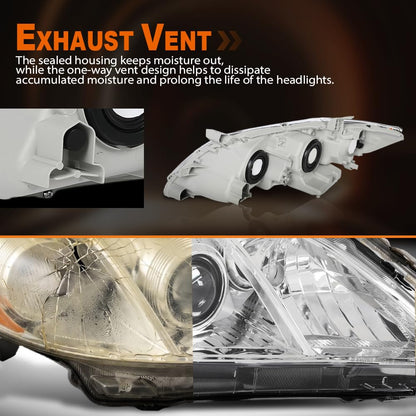 G-PLUS Headlight Assembly Front Headlamp Right Side Compatible with Toyota Camry 2007-2009 TO2502200, 20-6758-80, 20-6758-80-9, 206758801 OEM Fit Standard White