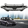 G-PLUS Front Bumper Upper Chrome Honeycomb Grille Grill Compatible with 2018 2019 2020 Honda Fit 71121-T5R-A50, 71122-T5R-A50, 71123-T5R-A50
