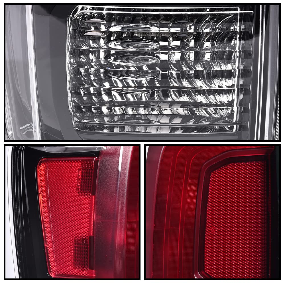 G-PLUS TRD PRO Tail Light Lamp Assembly w/Bulbs Compatible with Toyota Tacoma 2016-2023 - All Models Left Driver Side Clear Lens Black Housing 8156004200 TO2800201 Luces Traseras