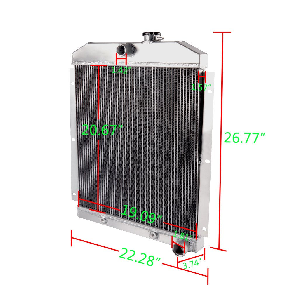 Full Racing Aluminum 2 Row Radiator Compatible For CHEVY 3100/3600/3800 TRUCK PICKUP V8 1947-1954
