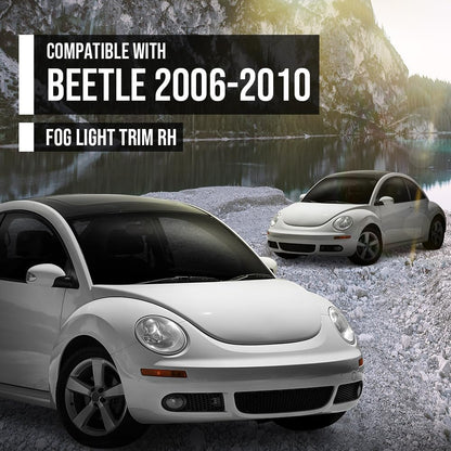 G-PLUS Right Front Outer Fog Light Trim Compatible with VW Beetle Trendline 2009 1C0807684B01C, VW1039151 Black