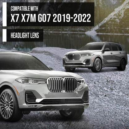 G-PLUS Headlight Lens Cover Compatible with BMW X7 X7M G07 2019-2022 Right Side Front Headlamp Lens Cover Clear
